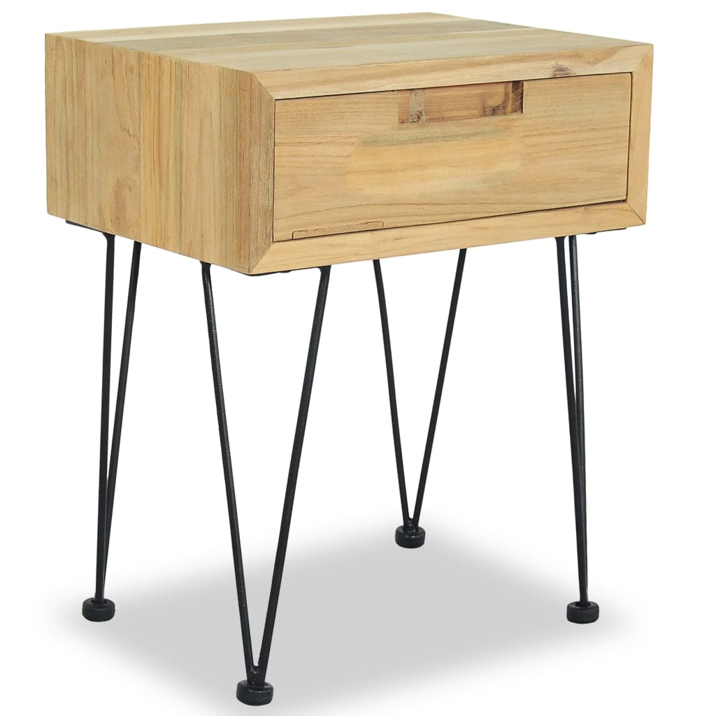 Comodini 2 pz 40x30x50 cm in Legno Massello di Teak - homemem39