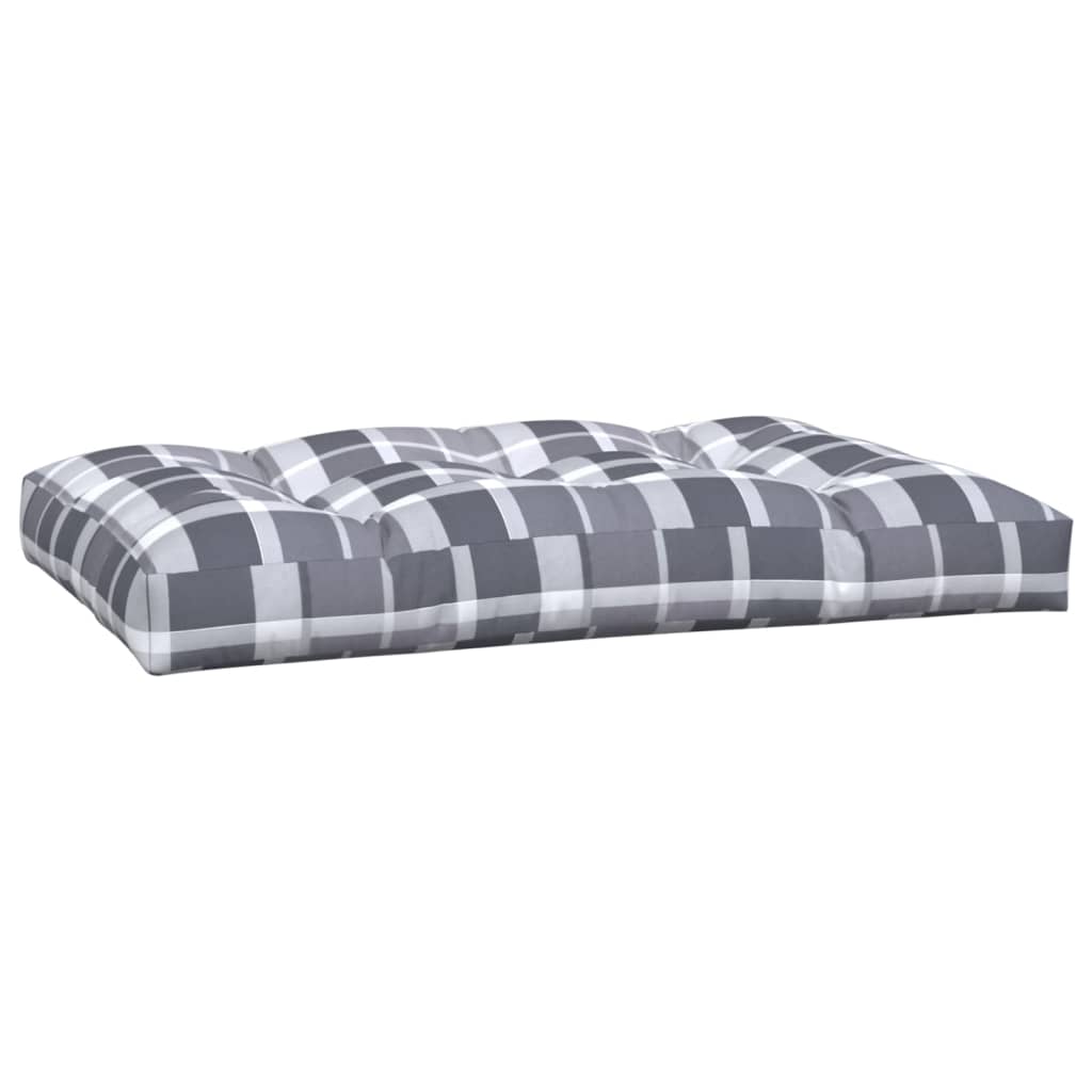 Cuscini per Pallet 5 pz Grigi a Quadri in Tessuto - homemem39