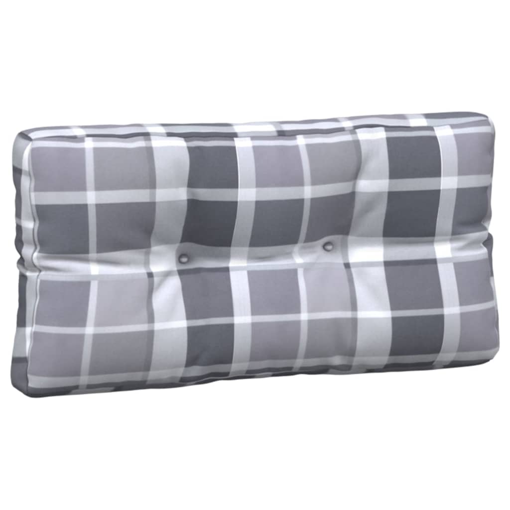 Cuscini per Pallet 5 pz Grigi a Quadri in Tessuto - homemem39