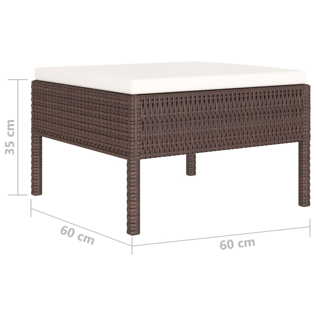 Set Divani da Giardino 4 pz con Cuscini in Polyrattan Marrone | homemem39