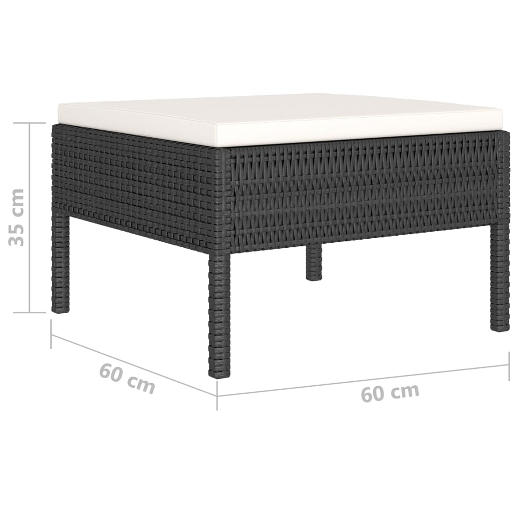 Set Divani da Giardino 4 pz con Cuscini in Polyrattan Nero | homemem39