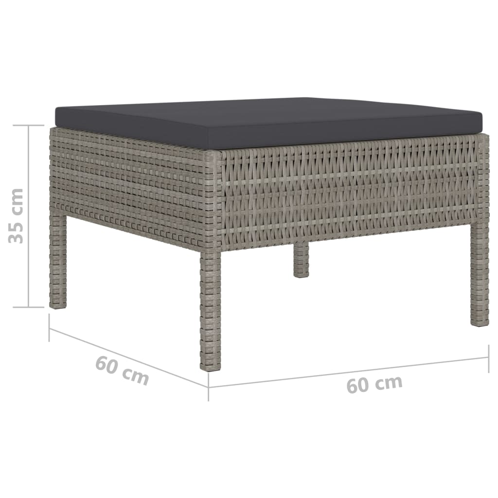 Set Divani da Giardino 4 pz con Cuscini in Polyrattan Grigio | homemem39
