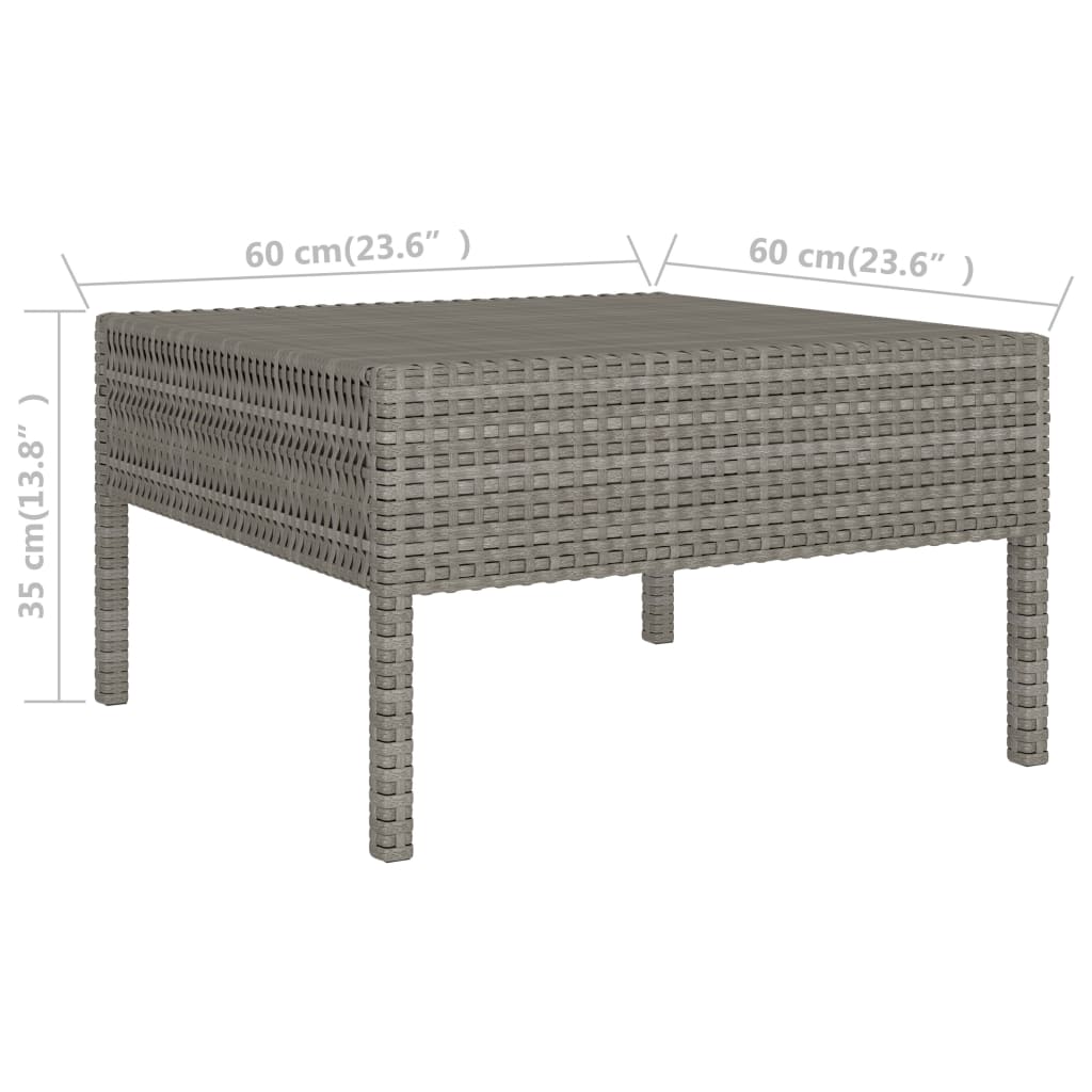Set Divani da Giardino 9 pz con Cuscini in Polyrattan Grigio | homemem39