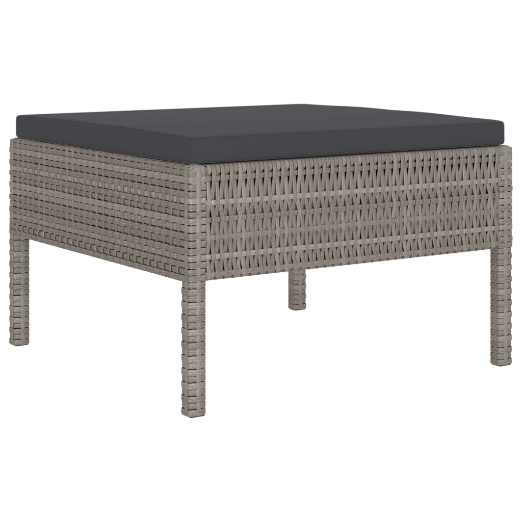 Set Divani da Giardino 10 pz con Cuscini in Polyrattan Grigio - homemem39