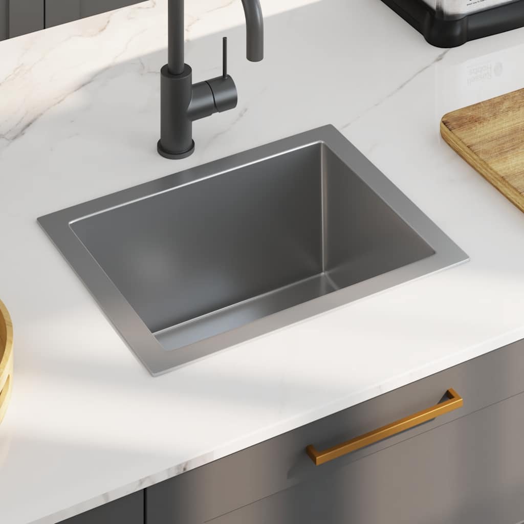 Lavello da Cucina Lavorato a Mano in Acciaio Inox - homemem39