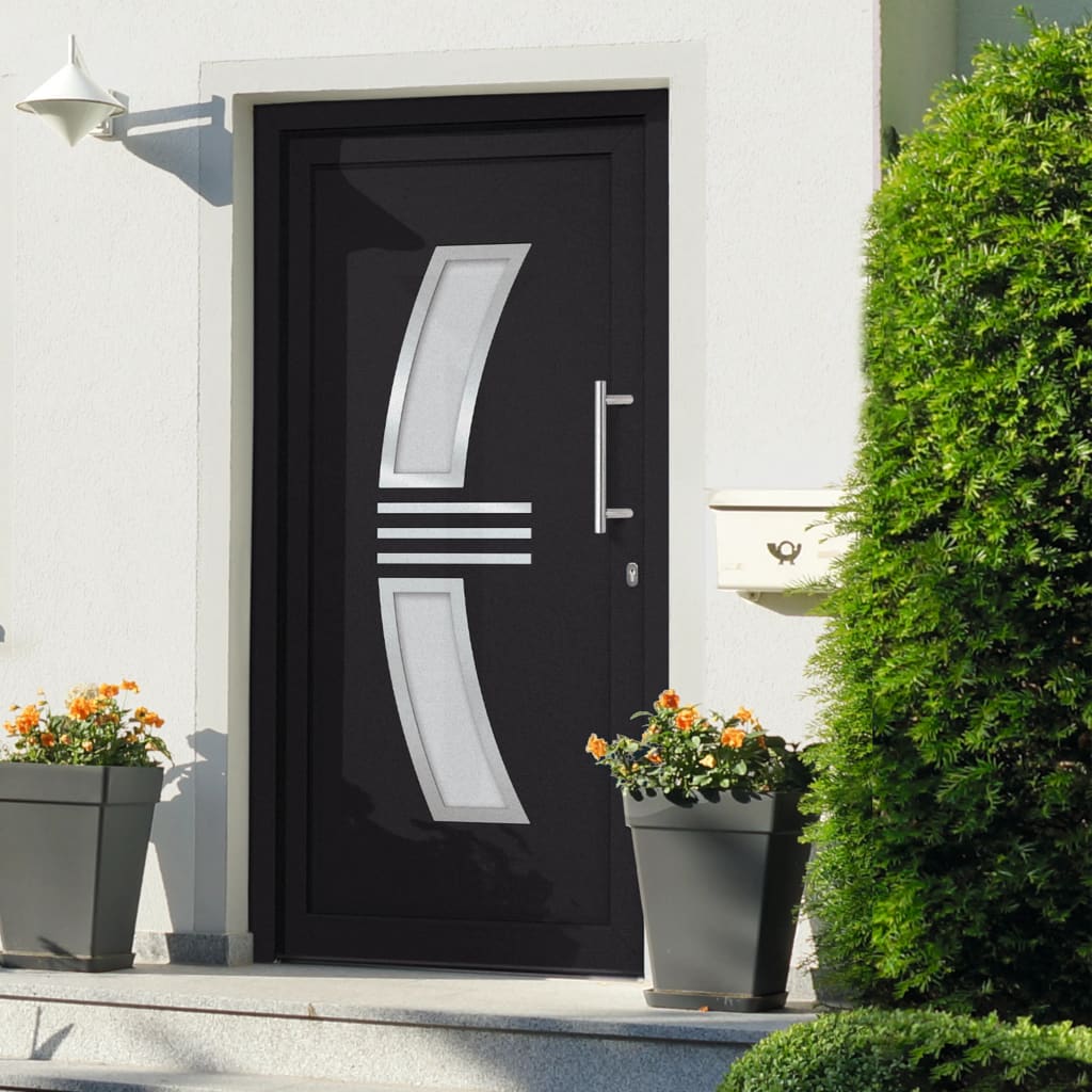 Porta di Ingresso Antracite 108x208 cm - homemem39