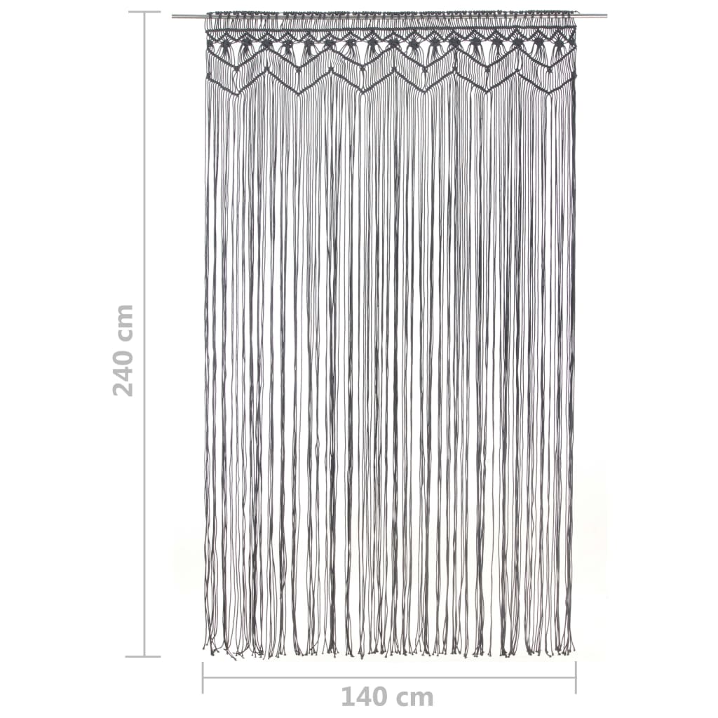 Tenda Macramè Antracite 140x240 cm in Cotone | homemem39