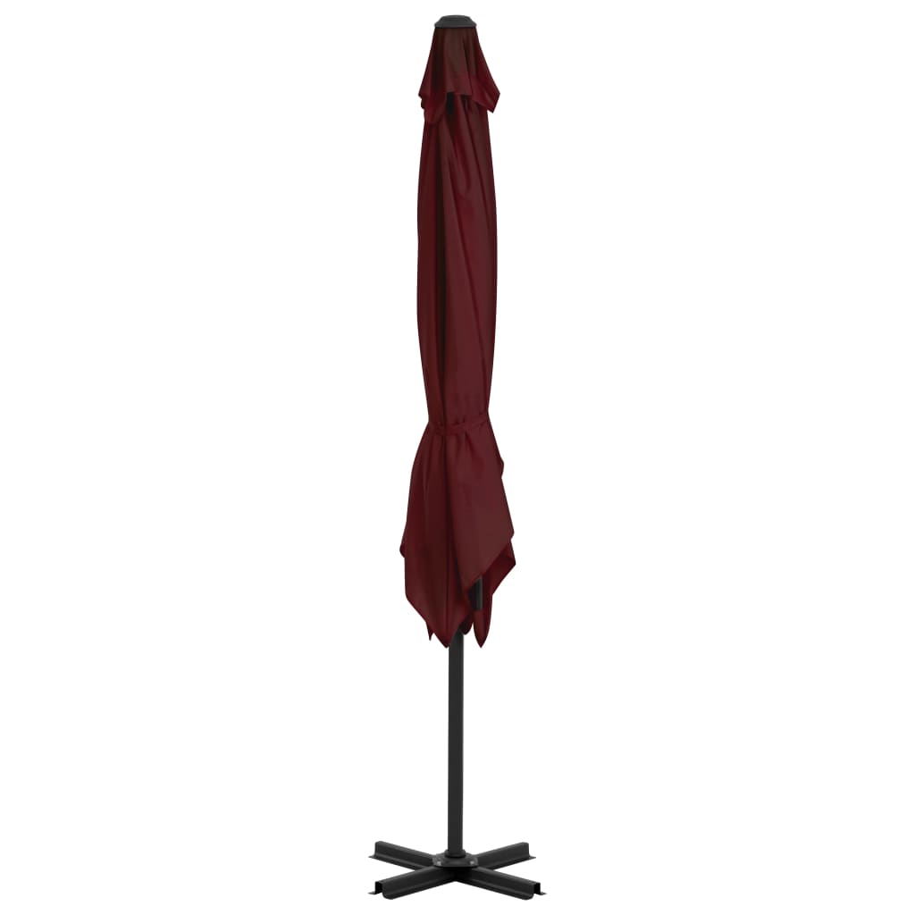 Ombrellone a Sbalzo con Palo in Alluminio 250x250 cm Bordeaux - homemem39