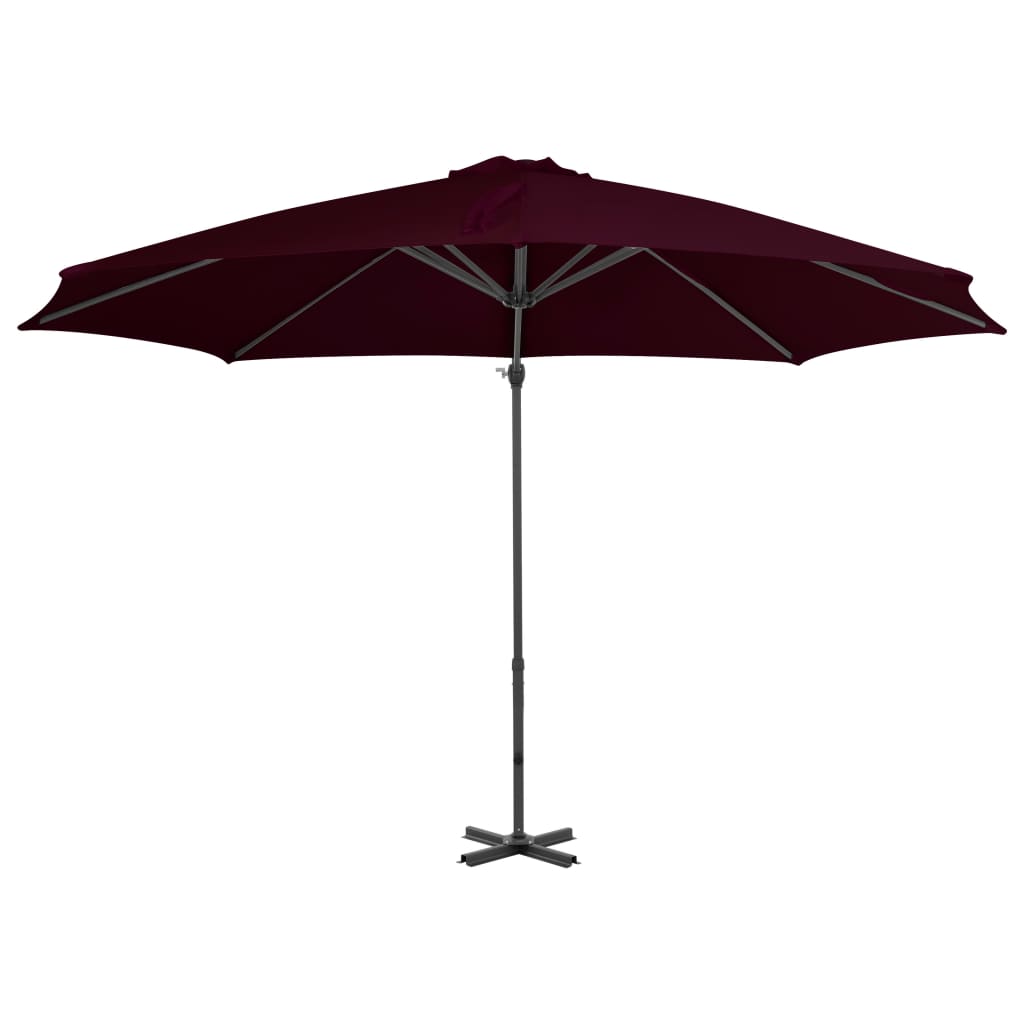 Ombrellone a Sbalzo con Palo in Alluminio 300 cm Rosso - homemem39
