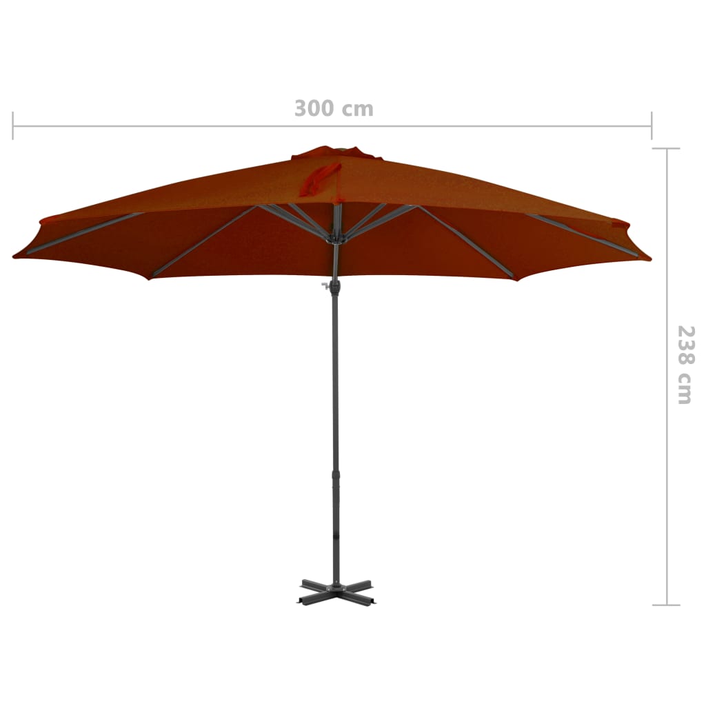 Ombrellone a Sbalzo con Palo in Alluminio 300 cm Antracite - homemem39