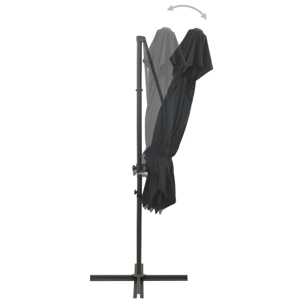 Ombrellone a Sbalzo con Doppia Copertura 250x250 cm Antracite - homemem39