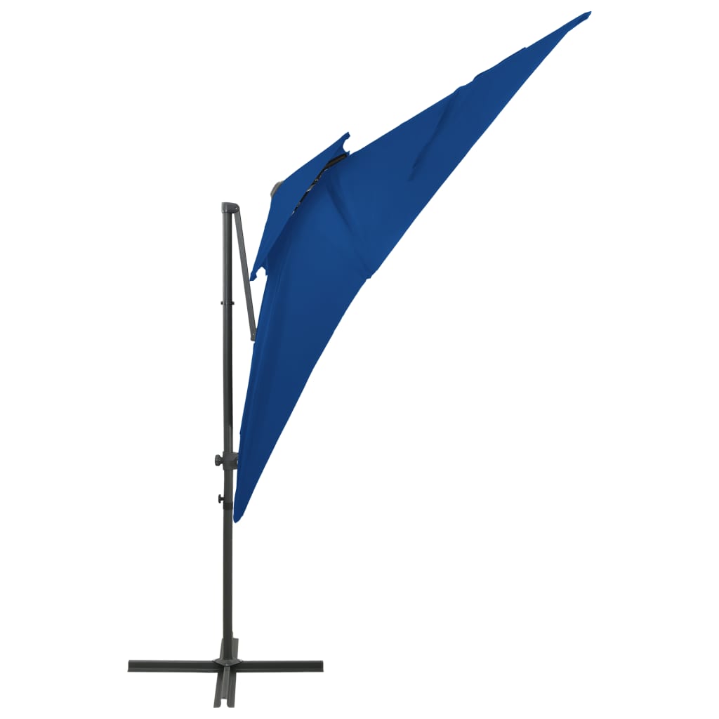 Ombrellone a Sbalzo con Doppia Copertura 250x250 cm Blu - homemem39