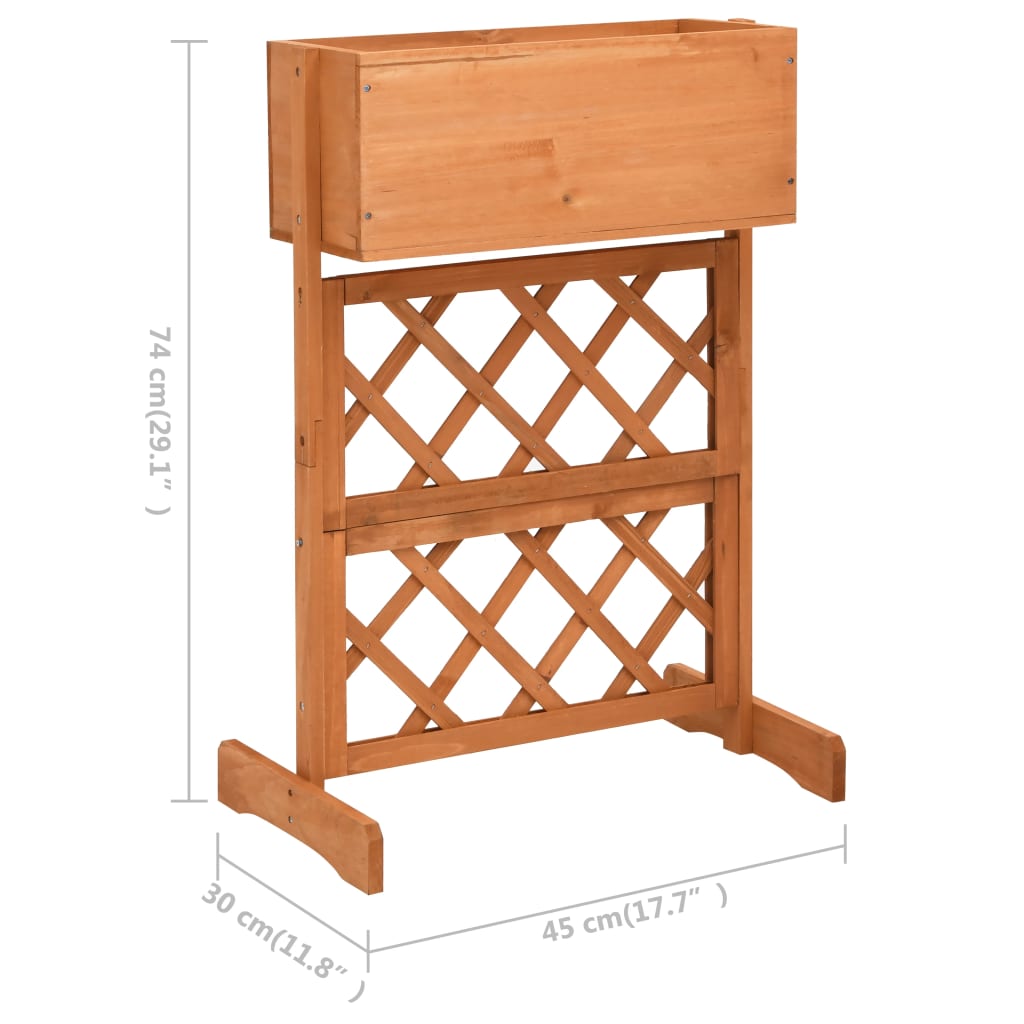 Fioriera con Traliccio Arancione 45x30x74 cm Massello di Abete | homemem39