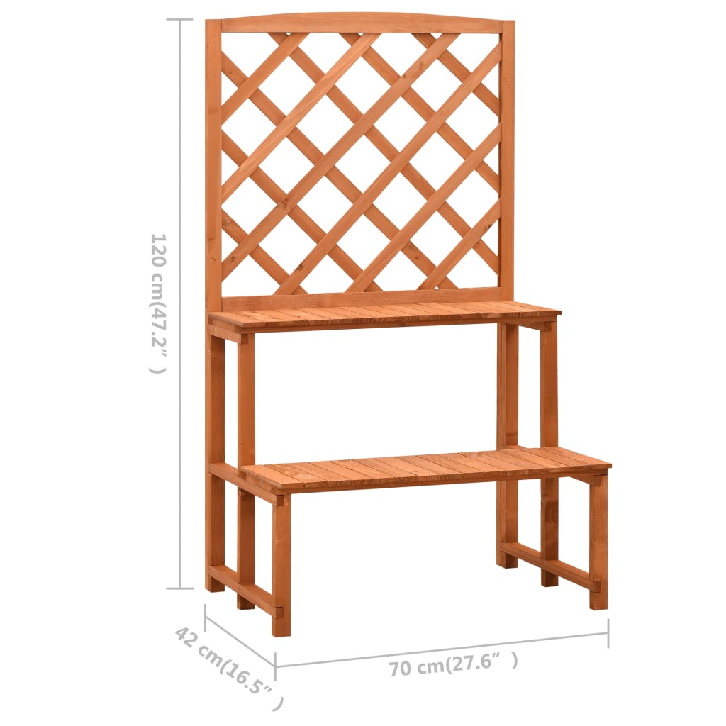 Fioriera con Traliccio Arancione 70x42x120 cm Massello di Abete | homemem39