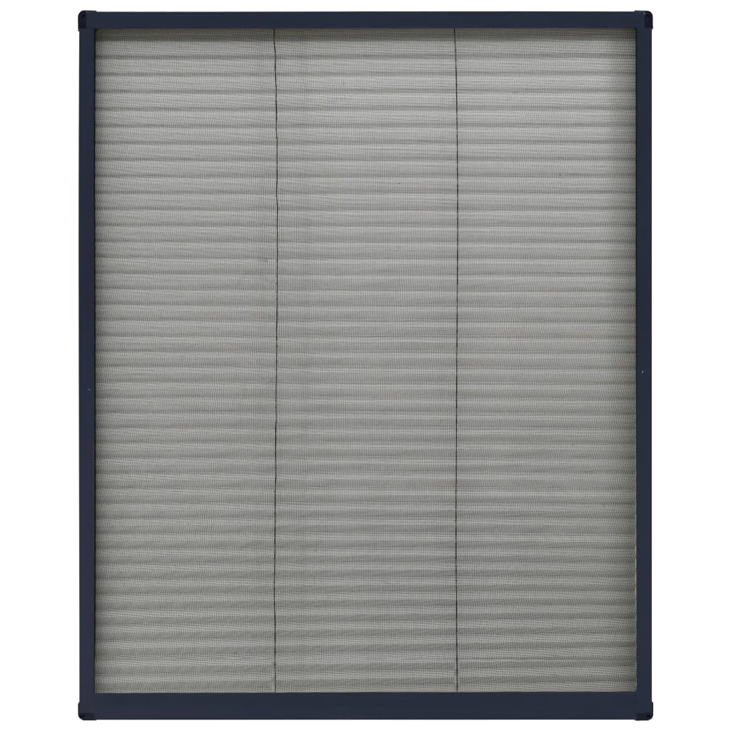 Zanzariera Plissettata Finestre Alluminio Antracite 60x80 cm
