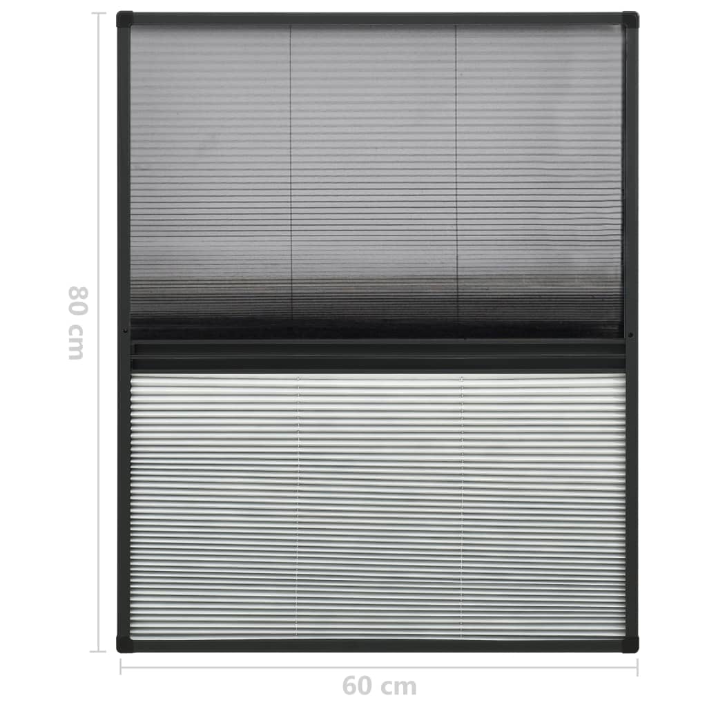 Zanzariera Plissettata in Alluminio 60x80 cm con Tendina | homemem39