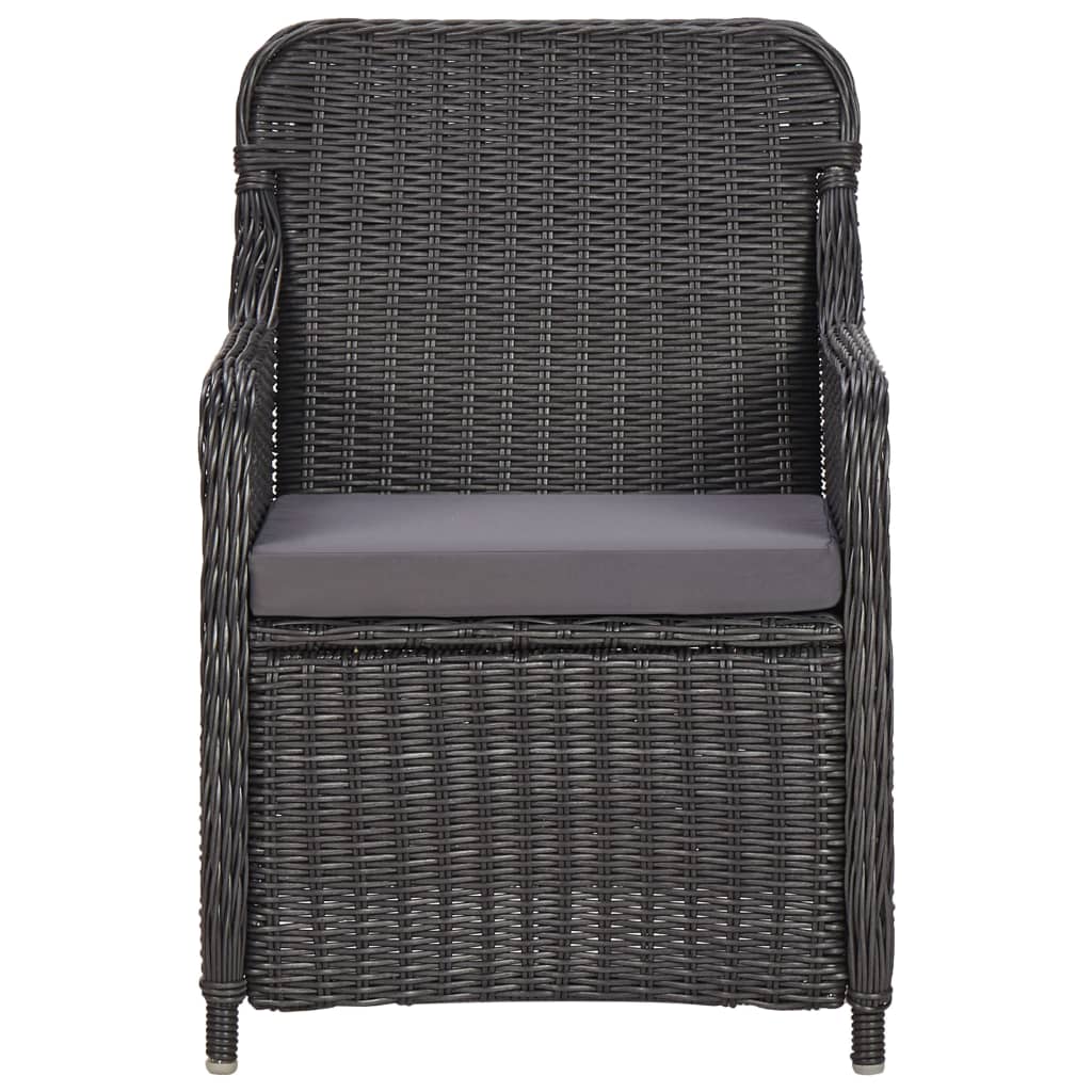 Set da Pranzo da Giardino 7 pz in Polyrattan Nero