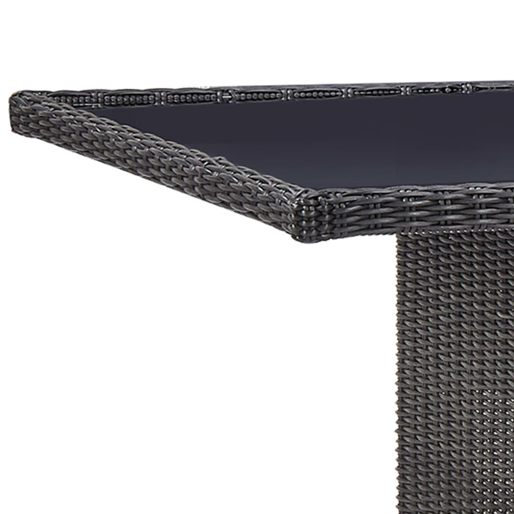 Set da Pranzo da Giardino 9 pz in Polyrattan Nero