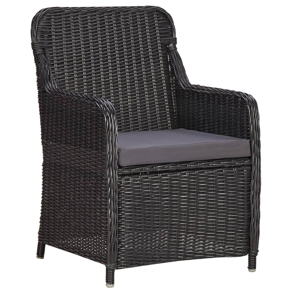 Set da Pranzo da Giardino 9 pz in Polyrattan Nero