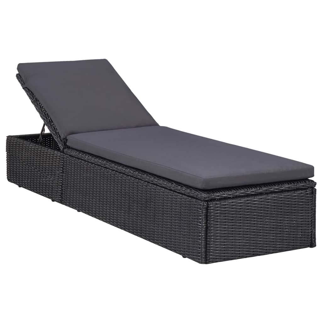 Set da Pranzo da Giardino 9 pz in Polyrattan Nero
