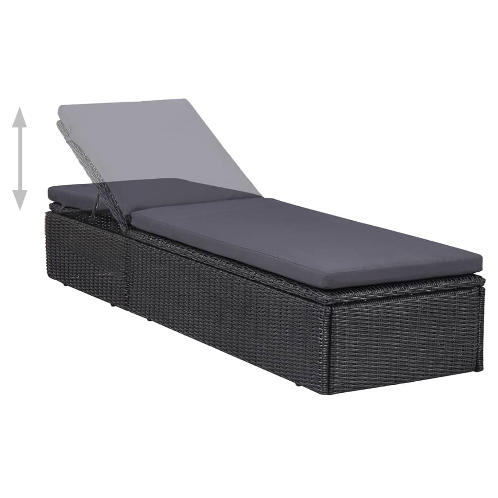 Set da Pranzo da Giardino 9 pz in Polyrattan Nero