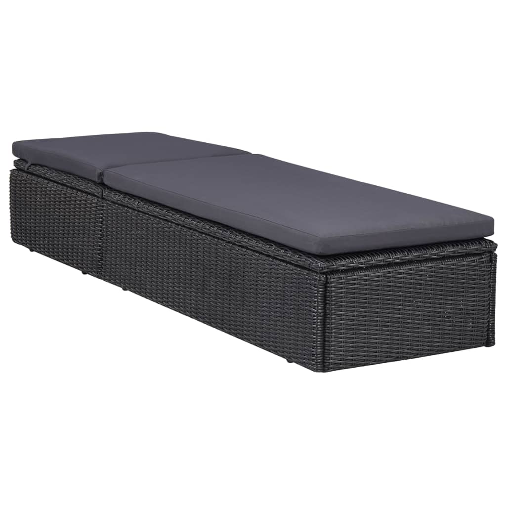 Set da Pranzo da Giardino 9 pz in Polyrattan Nero