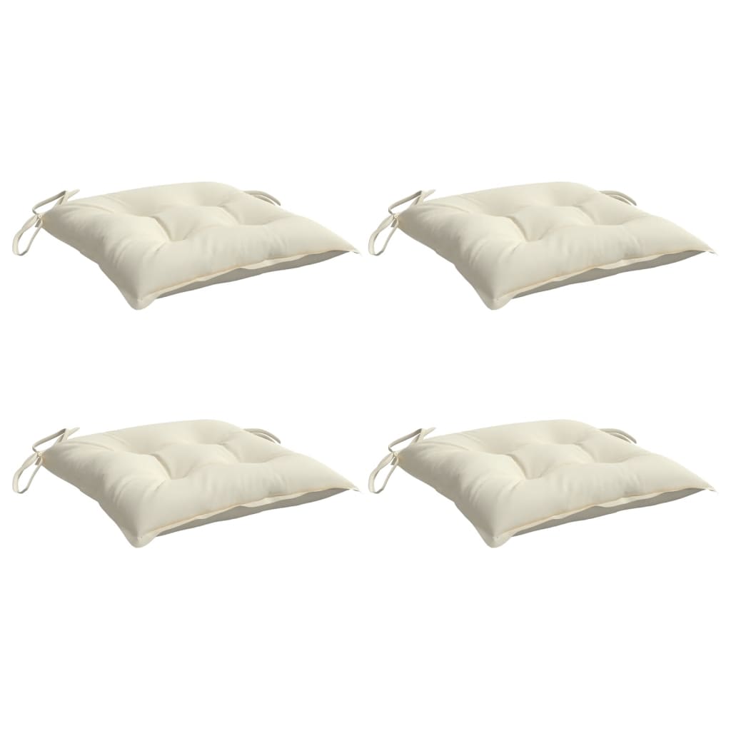 Cuscini per Sedia 4pz Bianco Crema 40x40x7 cm in Tessuto Oxford - homemem39