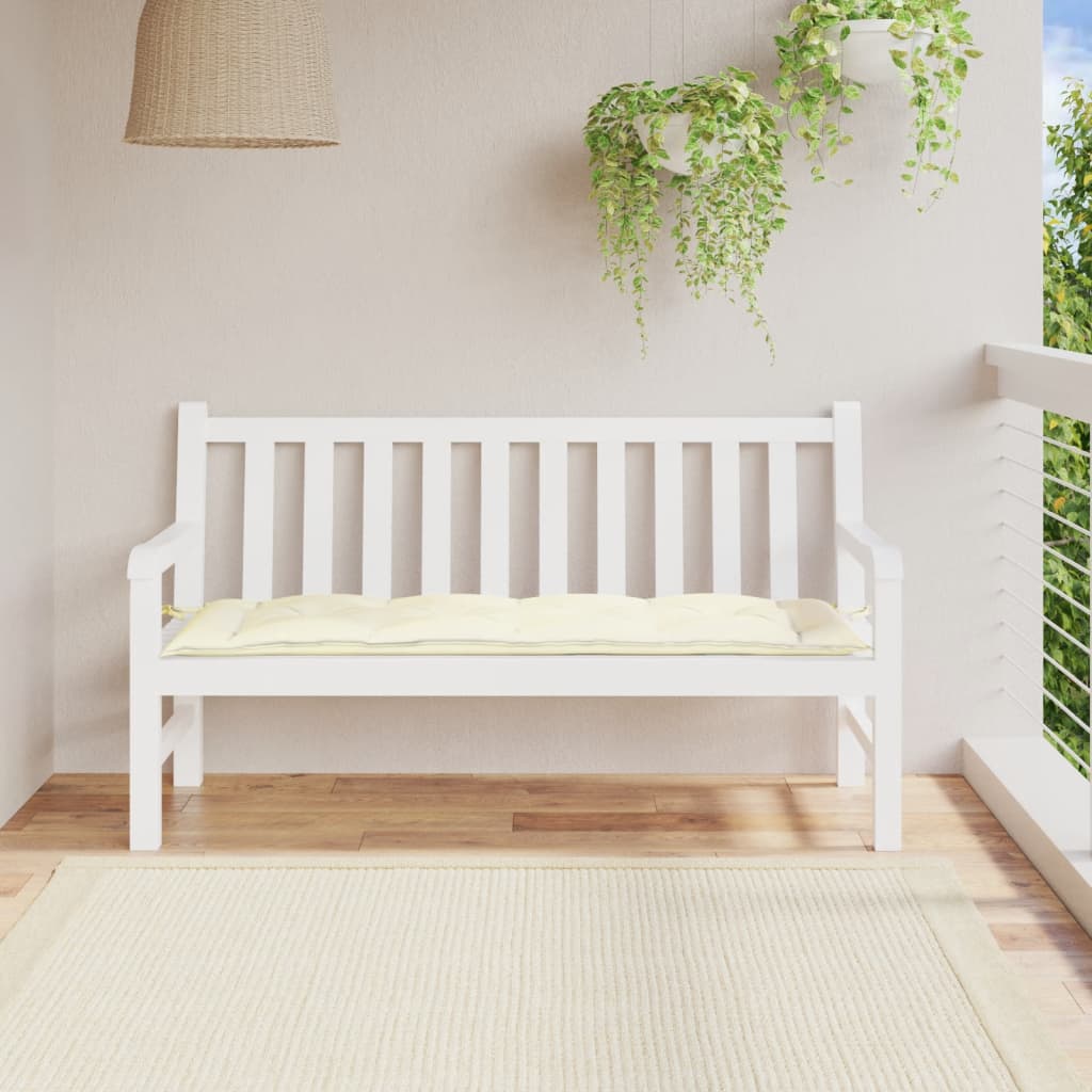 Cream White Bench Cushion 150x50x7 cm in Oxford Fabric