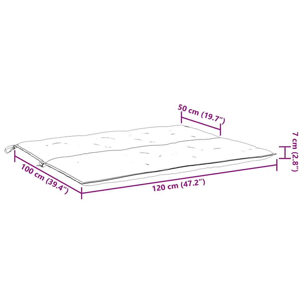 Cuscini per Panca 2 pz Verde Intenso 120x50x7 cm Tessuto Oxford | homemem39