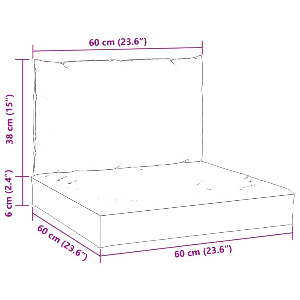 Cuscini per Pallet 2 pz Rossi in Tessuto Oxford - homemem39