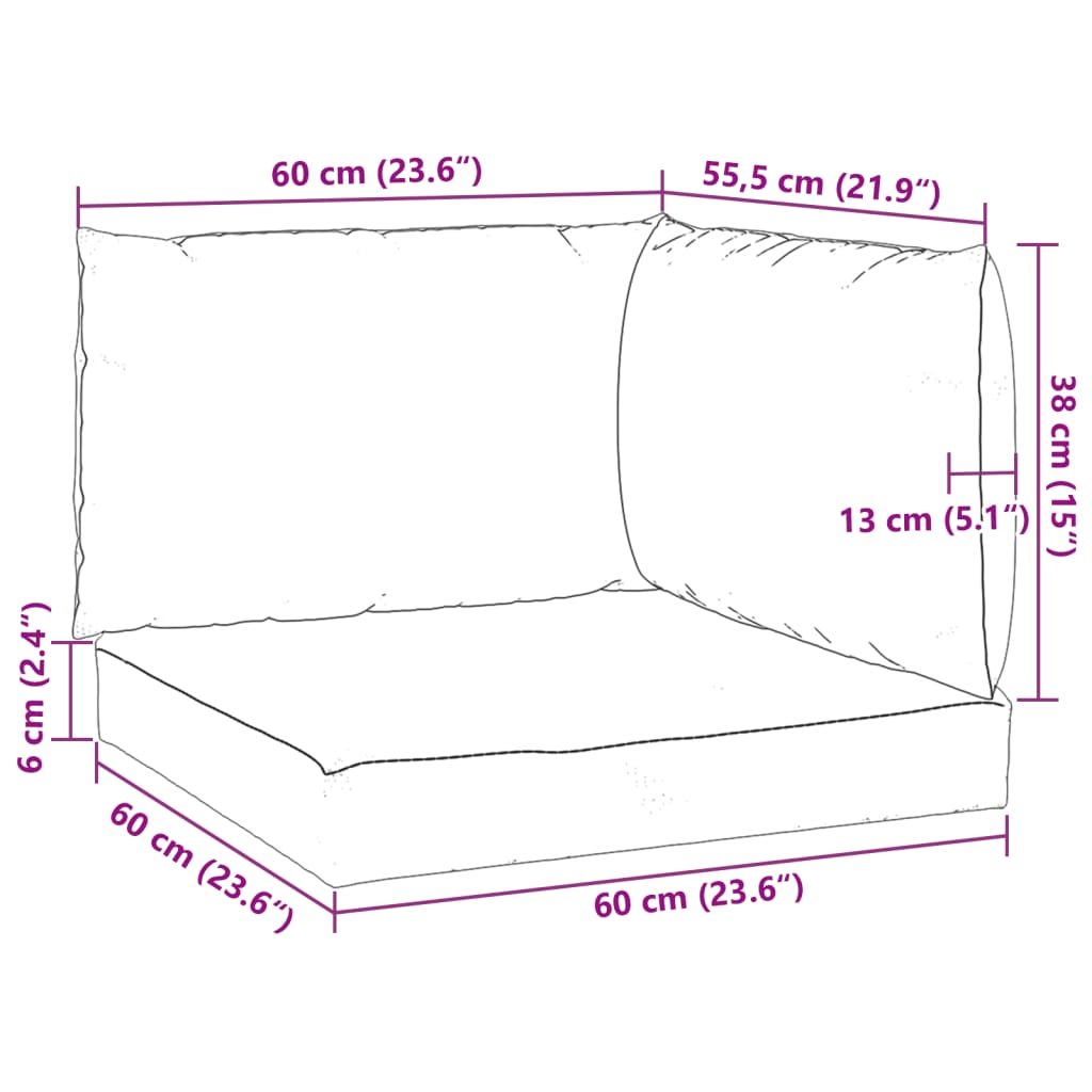 Cuscini per Pallet 3 pz Beige in Tessuto Oxford - homemem39
