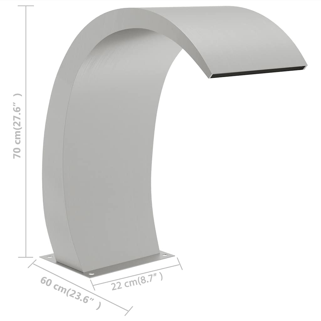Fontana per Piscina 22x60x70 cm in Acciaio Inox 304 | homemem39