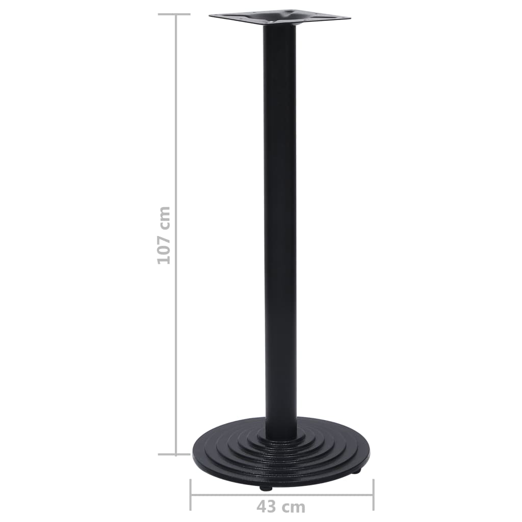 Gamba per Tavolino da Bistrò Nero Ø43x107 cm in Ghisa