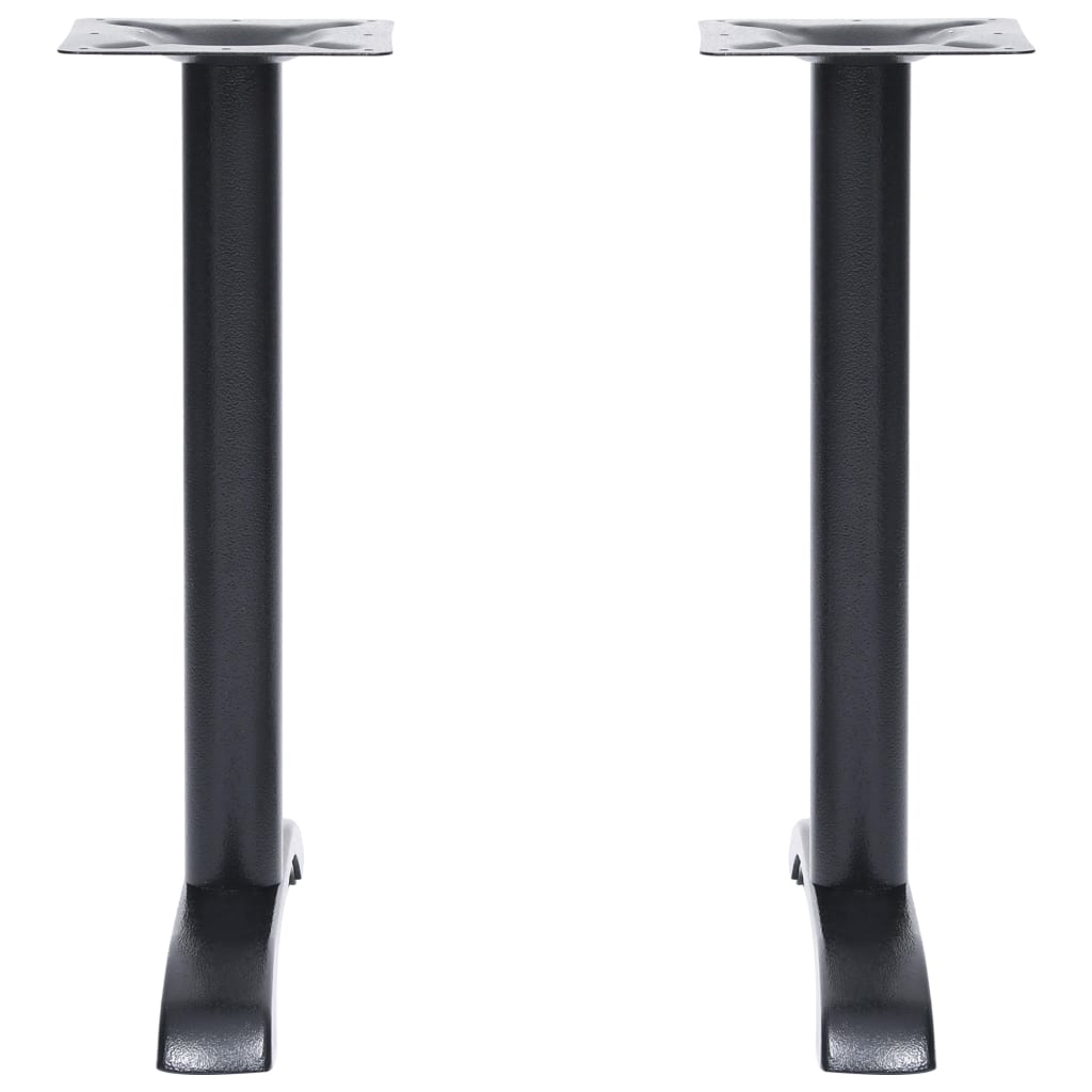 Gambe per Tavolino da Bistrò 2 pz Nero 61x8x72 cm in Ghisa
