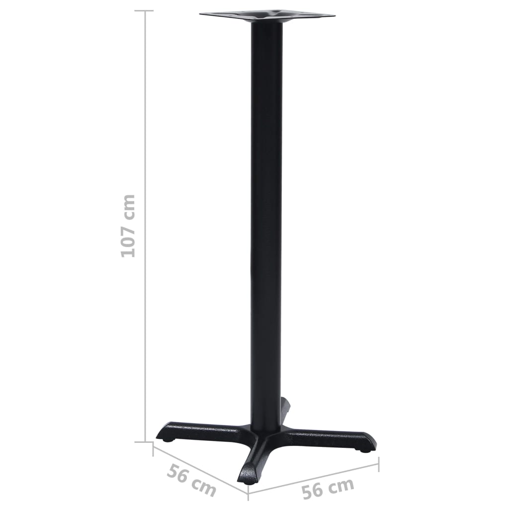 Gamba per Tavolino da Bar Nero 56x56x107 cm in Ghisa