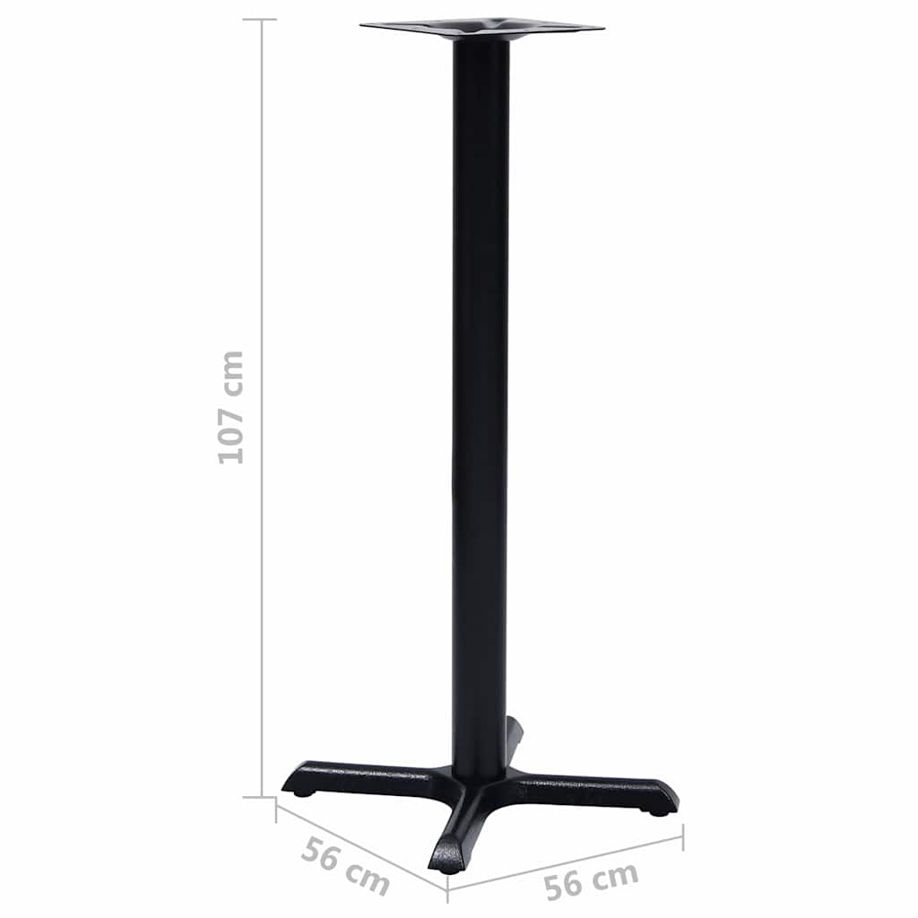 Gamba per Tavolino da Bar Nero 56x56x107 cm in Ghisa