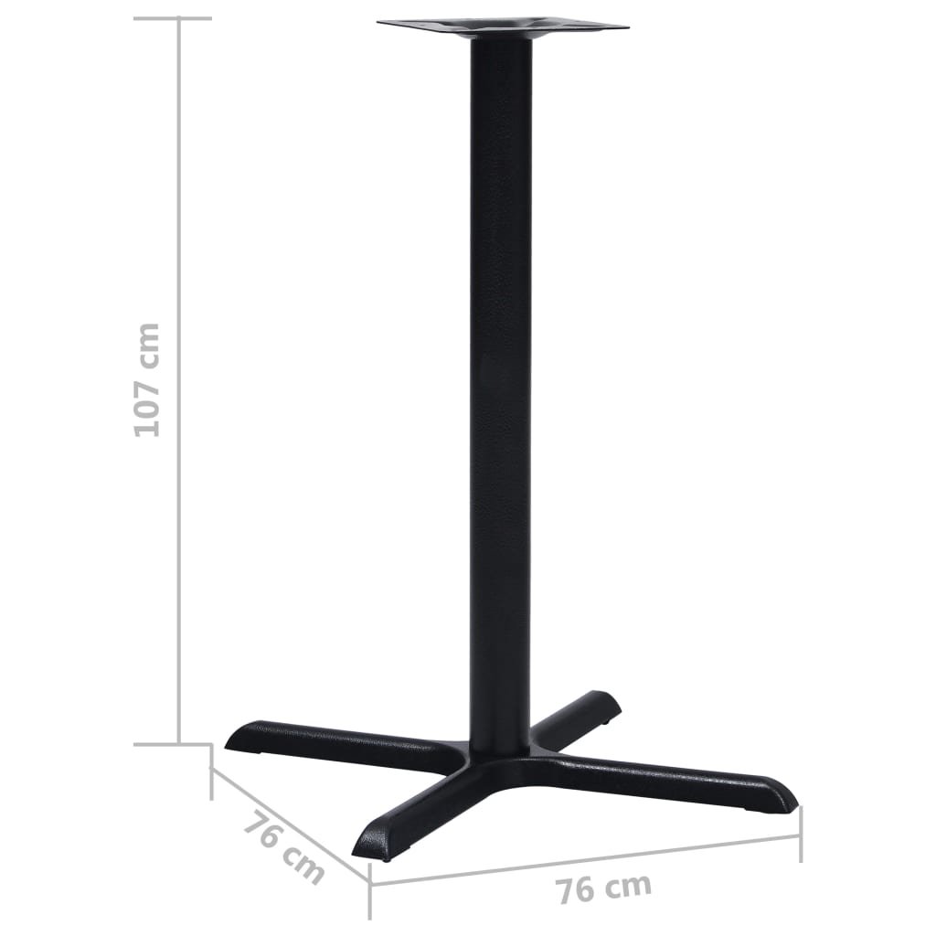 Gamba per Tavolino da Bar Nero 76x76x107cm in Ghisa