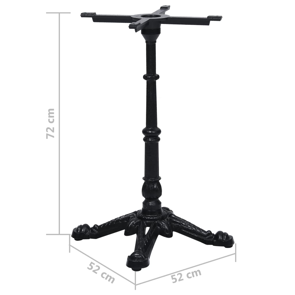 Gamba per Tavolino da Bistrò Nero 52x52x72 cm in Ghisa
