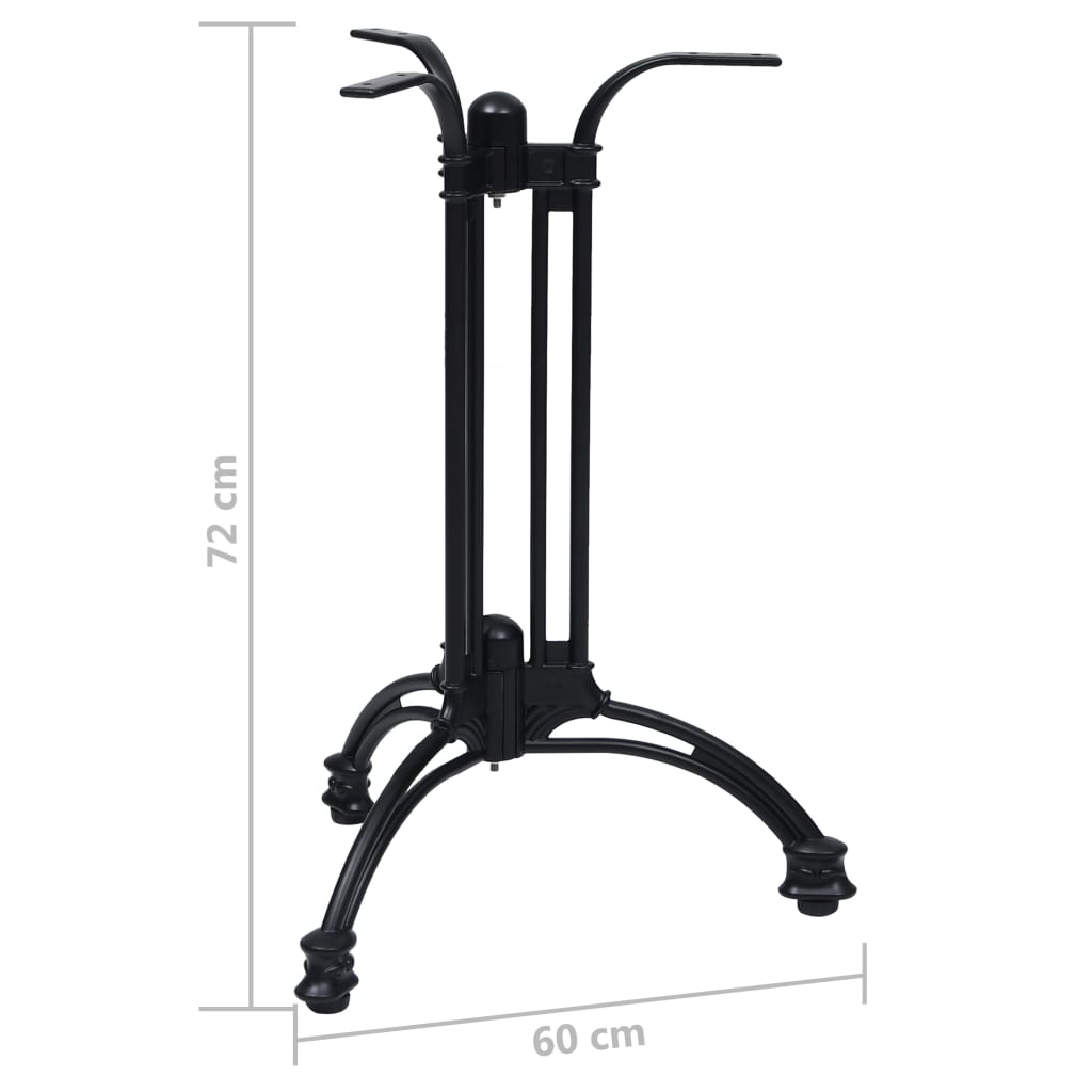 Gamba per Tavolino da Bistrò Nero Ø60x72 cm in Alluminio