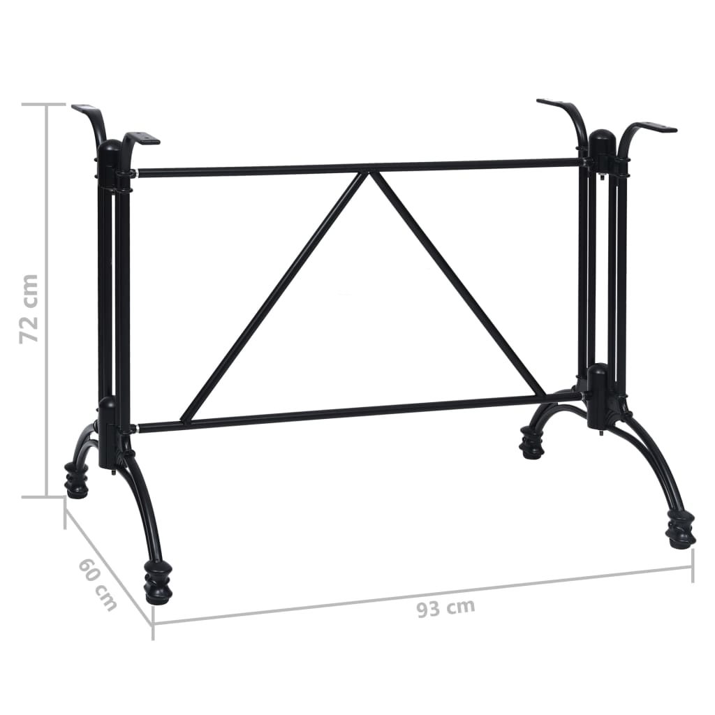 Gamba per Tavolino da Bar Nero 93x60x72 cm in Alluminio