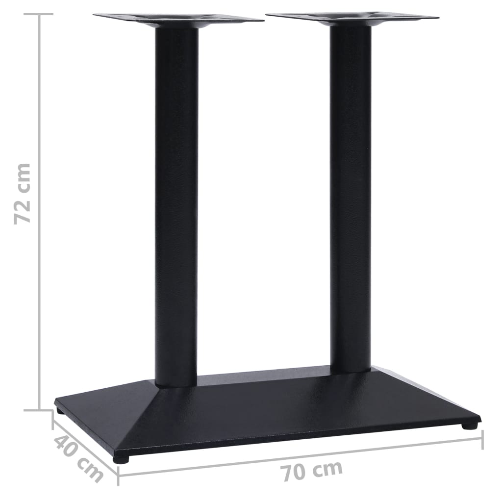 Gamba per Tavolino da Bistrò Nero 70x40x72 cm in Ghisa