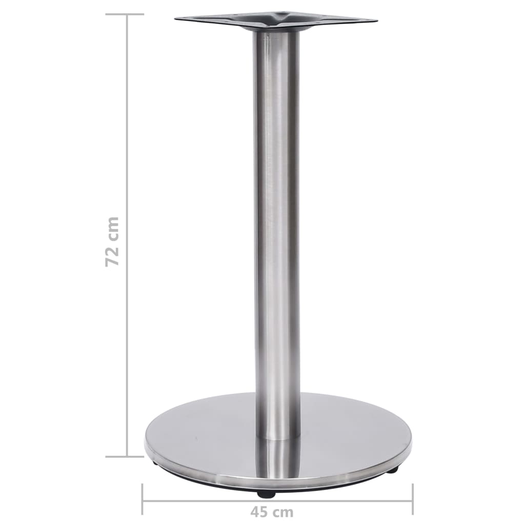 Gamba per Tavolino da Bistrò Argento Ø45x72 cm in Acciaio Inox | homemem39