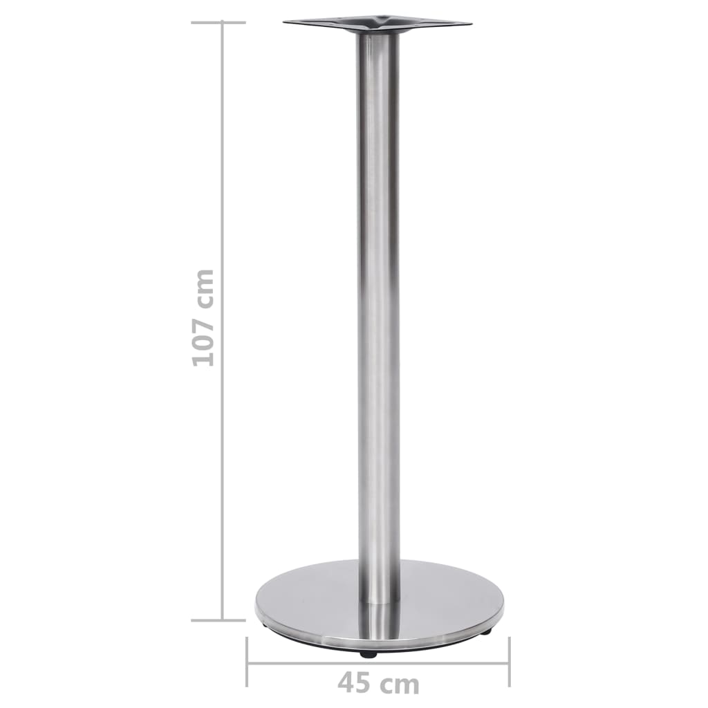 Gamba per Tavolino da Bar Argento Ø45x107 cm in Acciaio Inox | homemem39