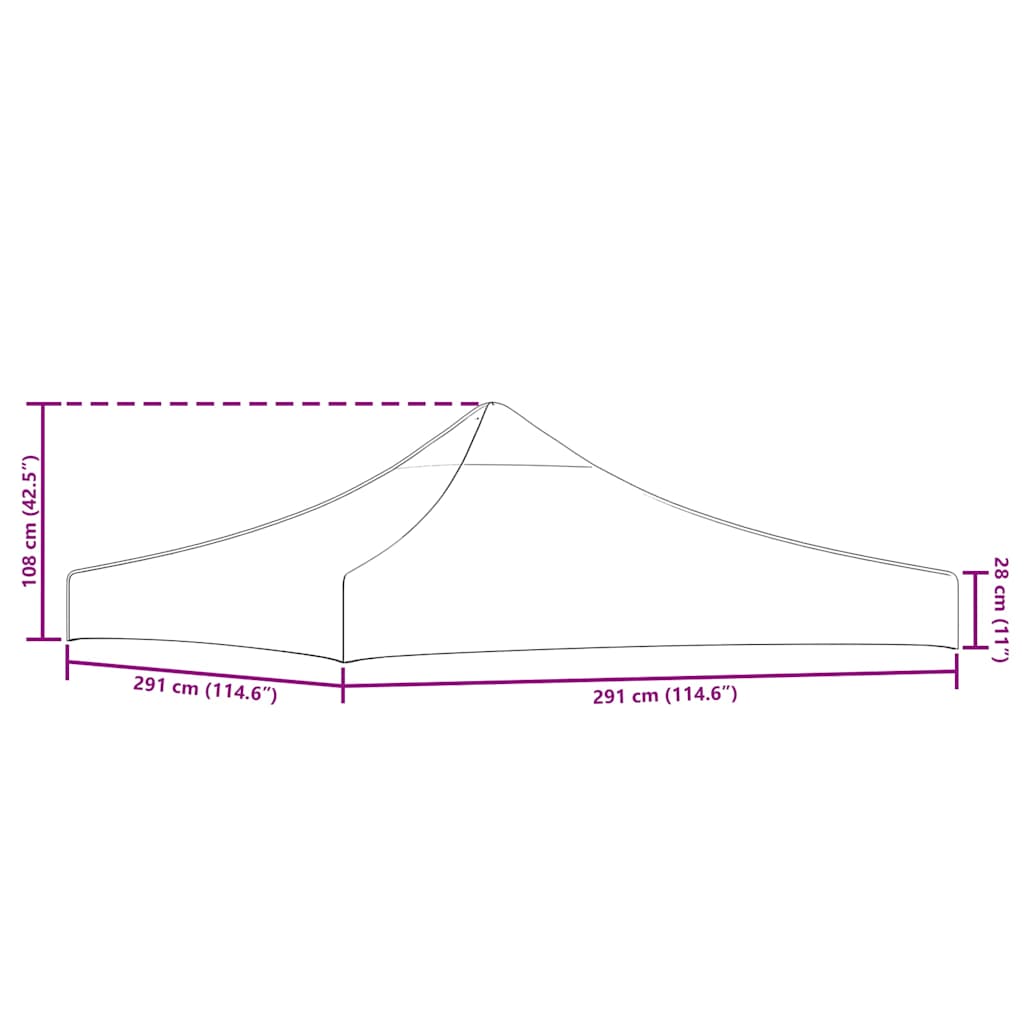 Tetto per Tendone per Feste 3x3 m Arancione 270 g/m² - homemem39
