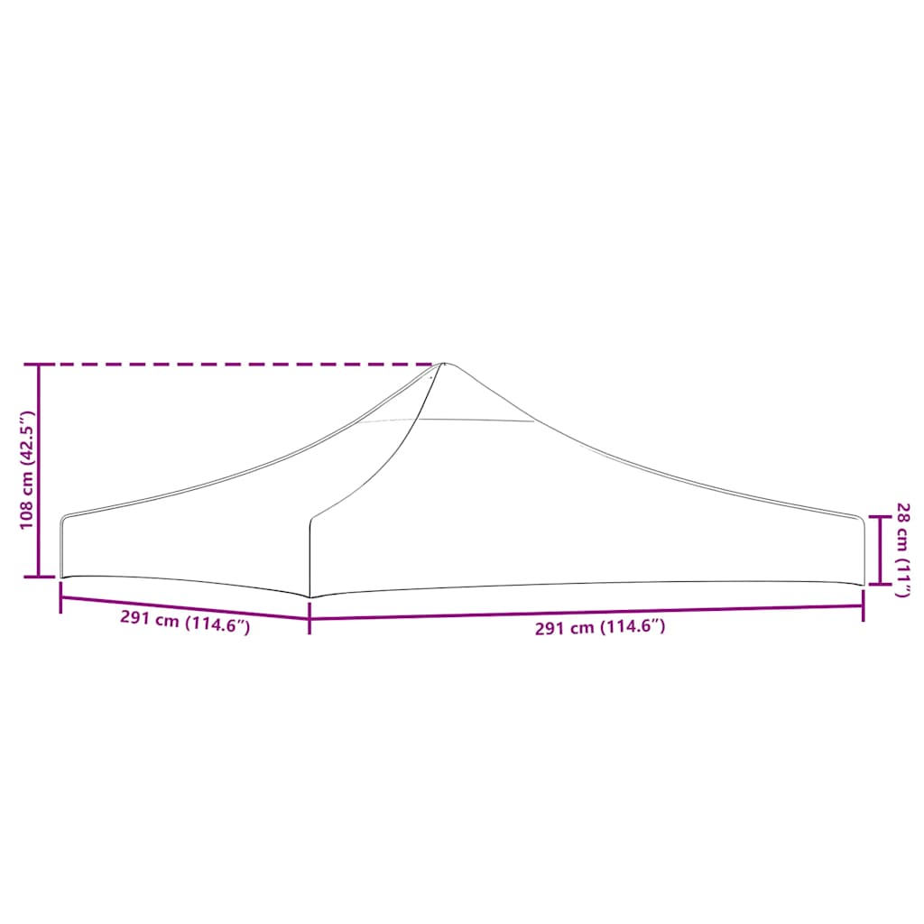 Tetto per Tendone per Feste 3x3 m Marrone 270 g/m² - homemem39