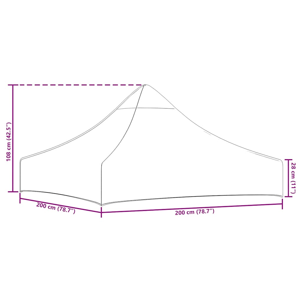 Tetto per Tendone per Feste 2x2 m Verde 270 g/m²