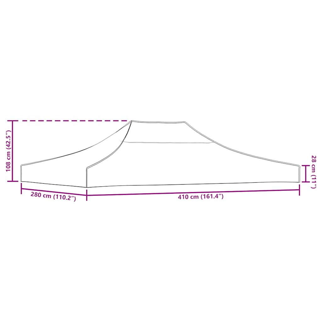 Tetto per Tendone per Feste 4x3 m Giallo 270 g/m² - homemem39