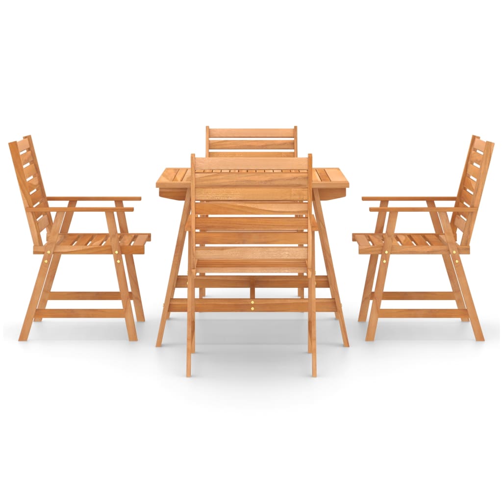 Set da Pranzo da Giardino 5 pz in Legno Massello di Acacia