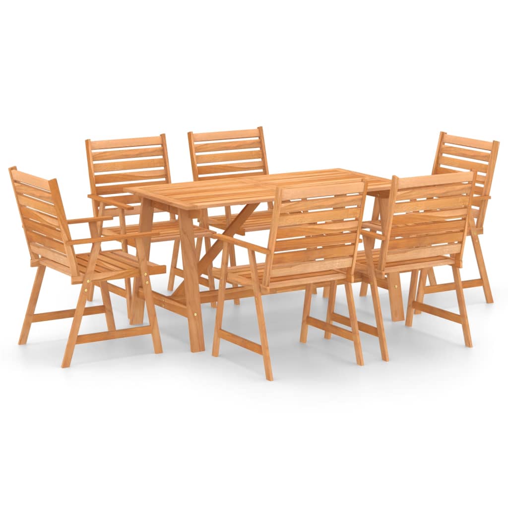 Set da Pranzo da Giardino 7 pz in Legno Massello di Acacia