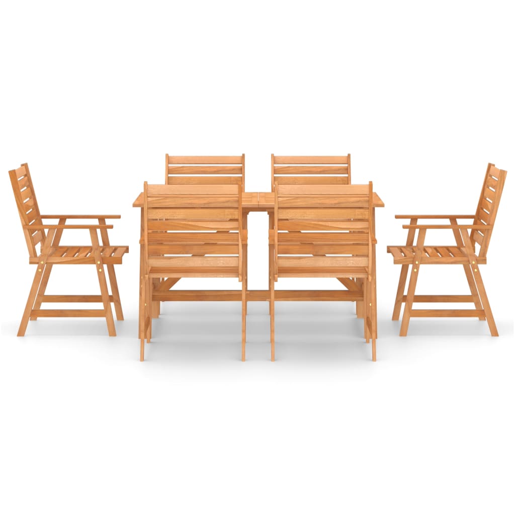 Set da Pranzo da Giardino 7 pz in Legno Massello di Acacia